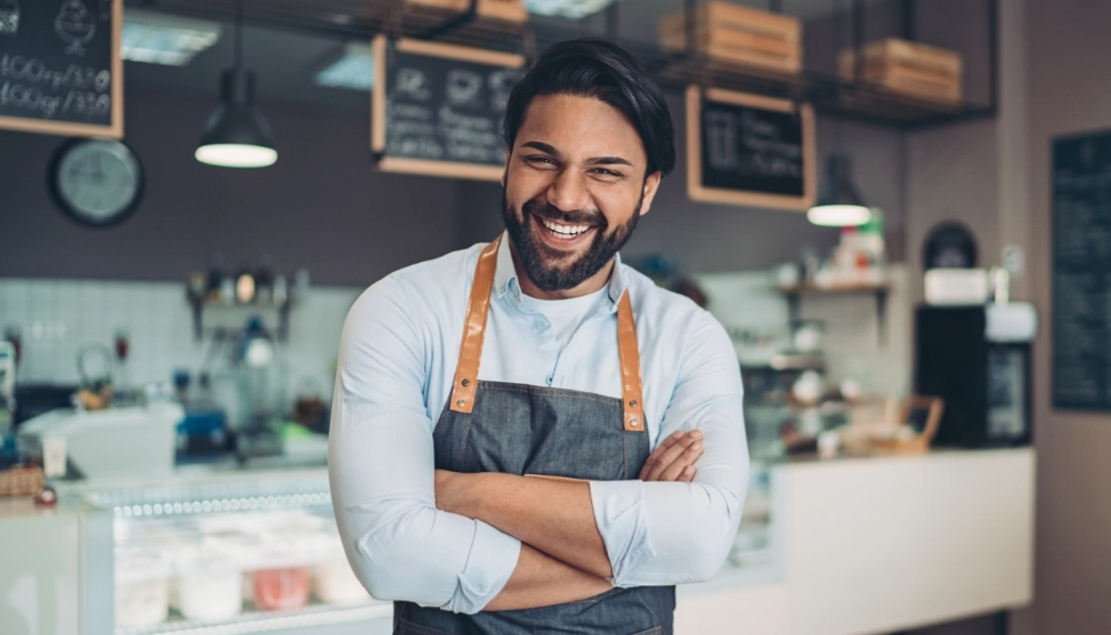 close up of man smiling