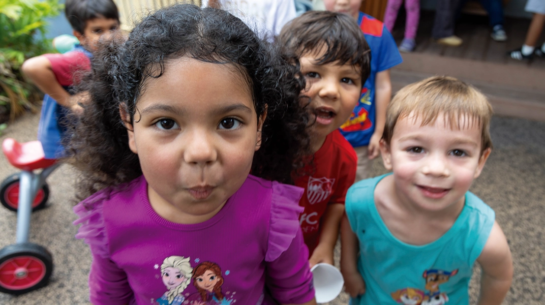 close-up of two little children